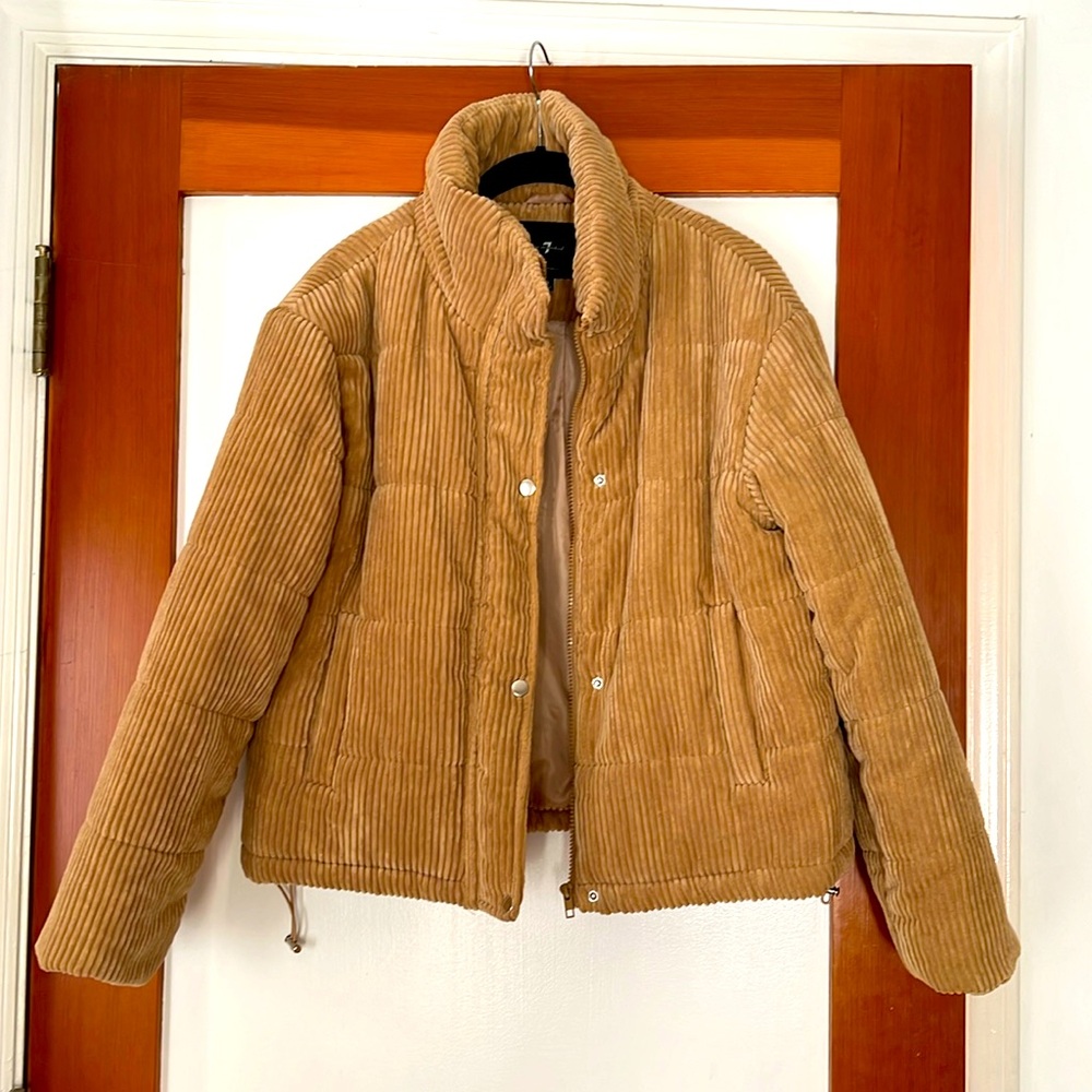 7 for All Mankind Corduroy Jacket, Sz S, Tan Caramel